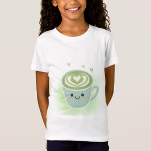 Süßes Kawaii-Matcha-Latte-Heart-Kinder-T-Shirt T-Shirt
