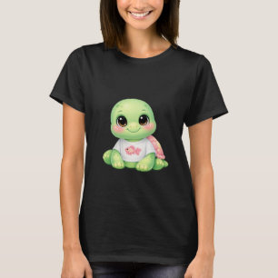 Süßes Kawaii Meeresschildkröten Chibi Baby Damen T T-Shirt
