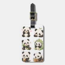 Süßes Kawaii-Panda-Bärchen-Muster-Gepäckanhänger