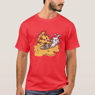 Süßes Kawaii-Pizza-T-Shirt Lustiger Käse-Cartoon T-Shirt
