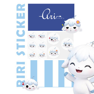 Süßes Kawaii Riri Reaktions-Emoji-Aufkleberblatt Etiketten