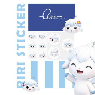 Süßes Kawaii Riri Reaktions-Emoji-Aufkleberblatt Etiketten