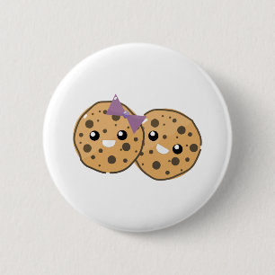 Süßes Kawaii Schokoladen Chip Cookie Paar Button