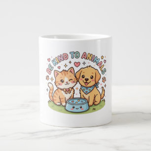 Süßes Kawaii Sei Freundlich Zu Tieren Süße Katze u Jumbo-Tasse