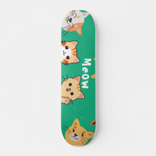 Süßes Kawaii-Spähkatzen-Muster  Skateboard
