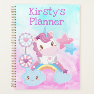 Süßes Kawaii Träumerisches Einhorn Regenbogen Planer