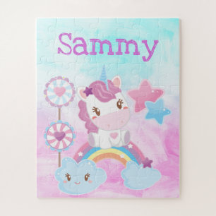 Süßes Kawaii Träumerisches Einhorn Regenbogen Wolk