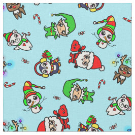 Süßes Kawaii Weihnachtscharaktermuster Stoff