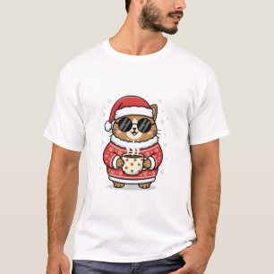 Süßes Kawaii-Weihnachtskatzen-T-Shirt für Männer T-Shirt