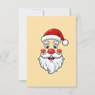 Süßes Kawaii-Weihnachtsmann-Gesicht Dankeskarte