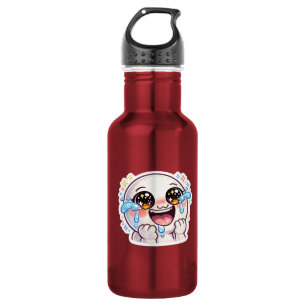 Süßes Kawaii Weinen Lachen vor Freude Glückliche T Edelstahlflasche