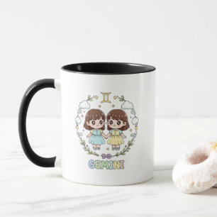 Süßes Kawaii-Zwilling-Zodiac-Zeichen Tasse