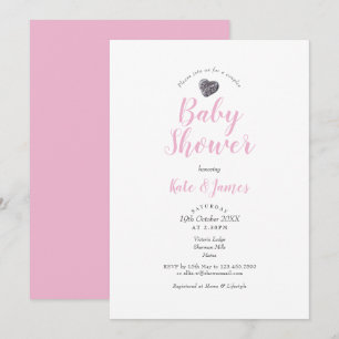 Süßes Kiesel-Herz-Paar-Baby-Party / Sprinkle Einladung