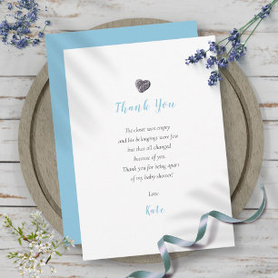 Süßes Kieselherz Baby Shower Dankeschön-Gedicht Dankeskarte