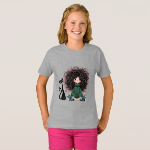 Süßes Kinder Grau T-Shirt mit liebenswerter Illust