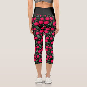 Süßes Kirschenmuster Ästhetik Rote Kirsche Nahtl Capri Leggings