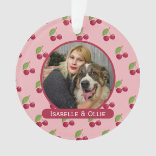 Süßes Kirschenmuster Personalisiertes Foto Ornament
