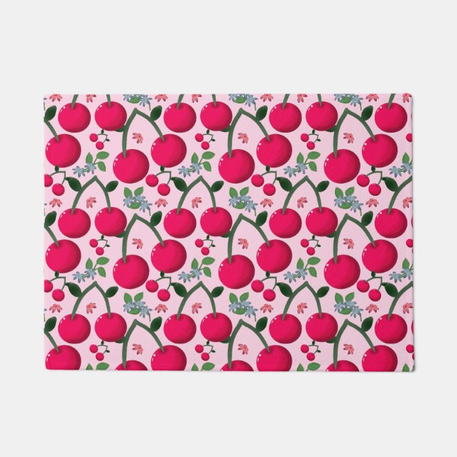 Süßes Kirschmuster, Glänzende Kawaii-Frucht Fußmatte (Vorderseite)