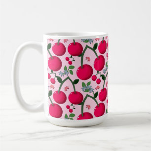 Süßes Kirschmuster, Glänzende Kawaii-Frucht Kaffeetasse