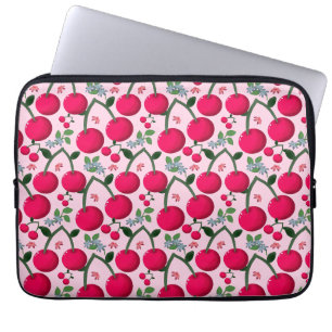 Süßes Kirschmuster, Glänzende Kawaii-Frucht Laptopschutzhülle