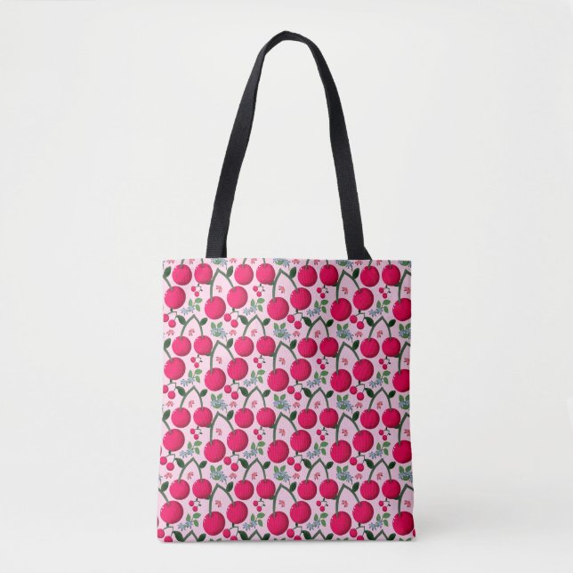 Süßes Kirschmuster, Glänzende Kawaii-Frucht Tasche (Vorderseite)