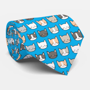 Süßes Kitzchen-Katzen-Muster auf Blau Krawatte