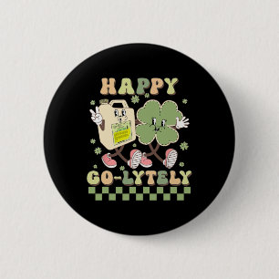 Süßes Kleeblatt Happy Go-lytely Lustige Gi Kranken Button