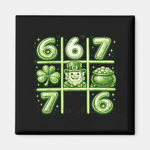 Süßes Kleeblatt-Tic-Tac-Toe-Herz 6 7 St. Patricks  Magnet