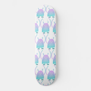 Süßes kleines blaues Monster Skateboard