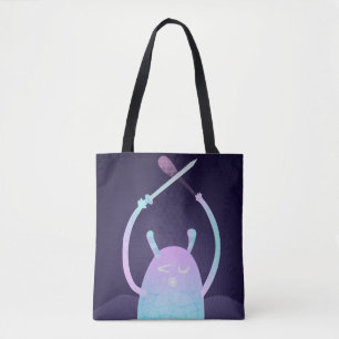 Süßes kleines blaues Monster Tasche