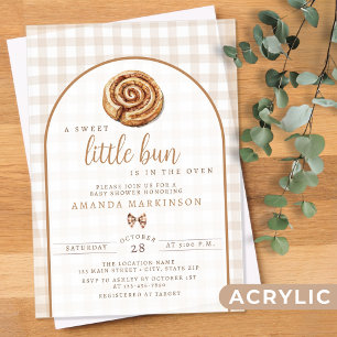 Süßes kleines Brötchen im Ofen Neutrale Babyparty  Acryleinladungen