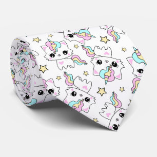süßes kleines Einhorn auf weißem Hintergrund Stern Krawatte