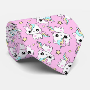 süßes kleines Einhorn Sterne rosa Hintergrund Krawatte