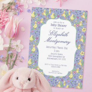 Süßes kleines Entlein Florales Baby Mädchen Shower Einladung