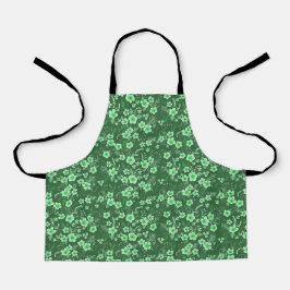 Süßes kleines grünes Blumen-Sommer-Muster Schürze
