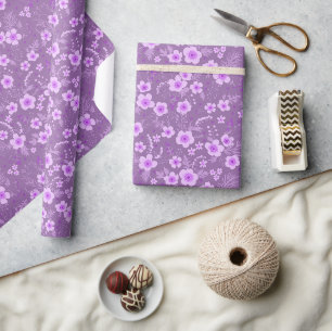 Süßes kleines lila Blumen-Sommer-Muster Geschenkpapier
