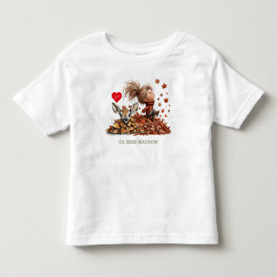 Süßes kleines Mädchen, Reh, Herbstlaub Kleinkind T-shirt