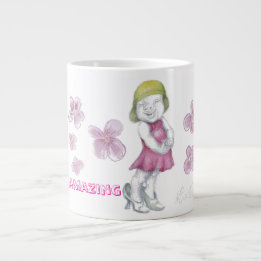 Süßes kleines Mädchen spielt Anziehen Jumbo-Tasse