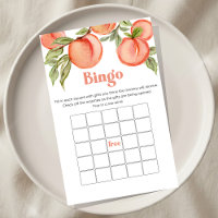 Süßes kleines Pfirsich-Baby-Shower-Bingo-Spiel