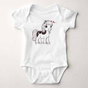 Süßes kleines Pony Chibi Pferd Baby Bodysuit Strampler