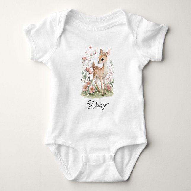 Süßes kleines Rehkitz Baby Strampler (Vorderseite)
