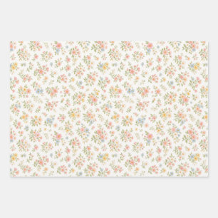 Süßes kleines verrücktes florales nahtloses Muster Geschenkpapier Set