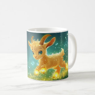 süßes kleines weißes Cartoon-Ziege. Kaffeetasse