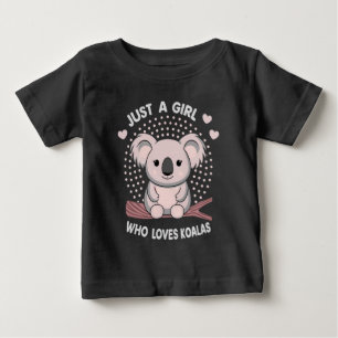 Süßes Koala-Kinder-Shirt Nur ein Mädchen liebt Koa Baby T-shirt