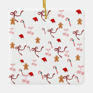 Süßes Koketten-Band-Weihnachtsornament Keramikornament