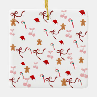 Süßes Koketten-Band-Weihnachtsornament Keramikornament