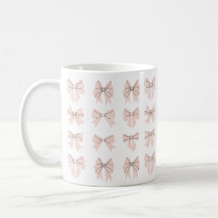 Süßes Koketten-Schleifenmuster Rosa Kaffeetasse