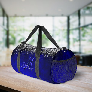 Süßes königsblaues silbernes falsches Glitter-Mono Duffle Bag