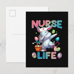 Süßes Krankenpfleger-Leben Dabbing-Osterhase Einladungspostkarte