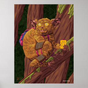 Süßes Kreaturen-Wald-Dieb-Fantasy-Kunstbild Poster